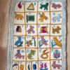 Alphabet Kashmiri Hand Embroidered Namda Rug