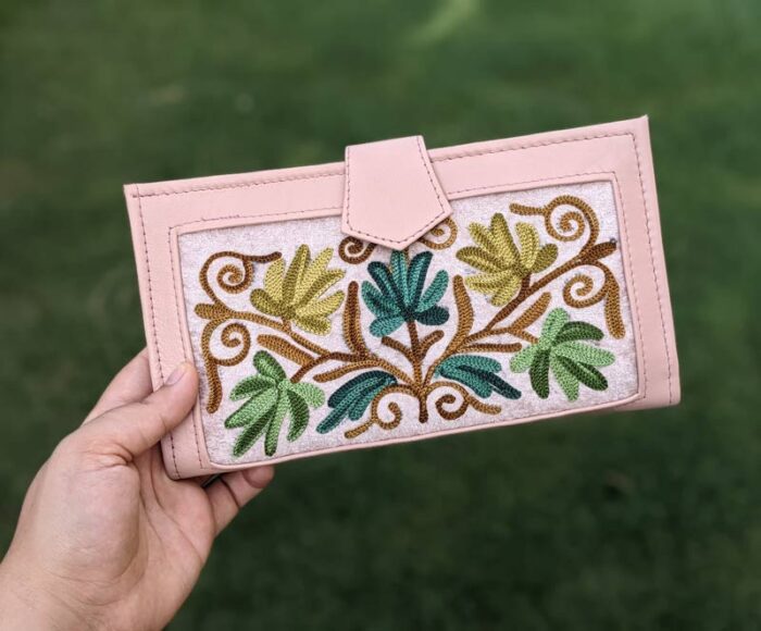 Light Pink Leather Bi-Fold Wallet