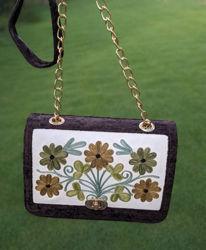 Brown Party Shoulder Bag With Chain Strap - Image 3