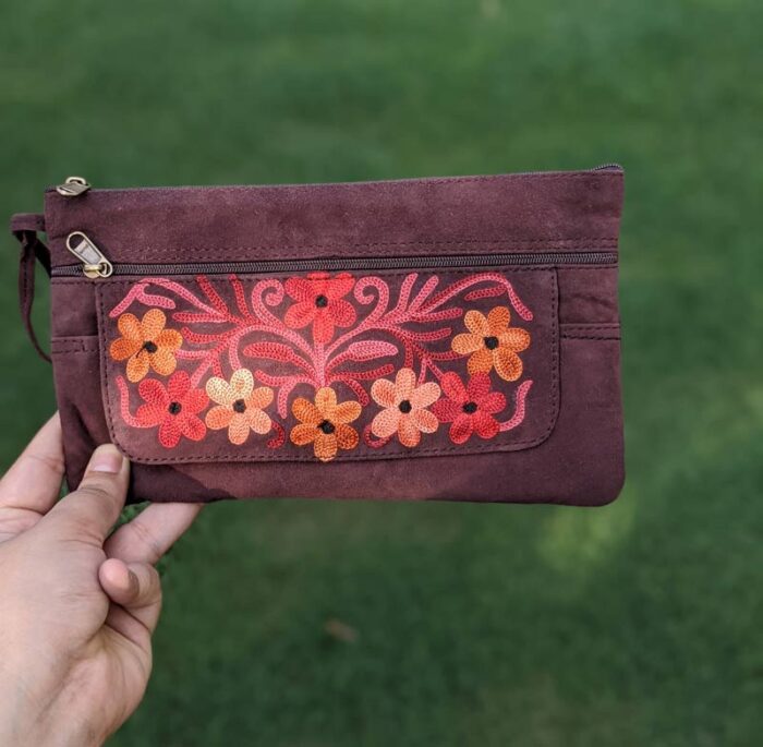 Mahogany Bag With Aari Embroidery