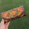 Mahogany Clutch With Allover Aari