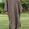 Brown Men Traditional Kashmiri Checkered Pheran