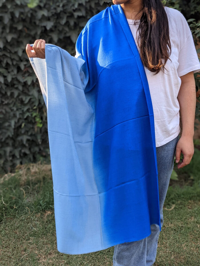 Blue Ombre Pashmina Stole - Image 2