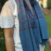 Prussian Blue Pashmina Sozni Jalidar Stole