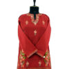 Red Floral Aari Work Summer Cool Kurti