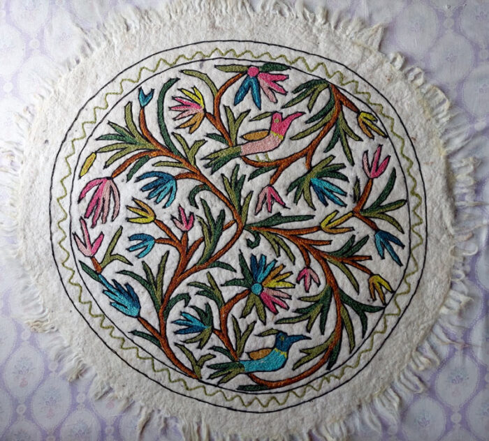 3x3 Sabzar Handmade Aari Embroidered Namda