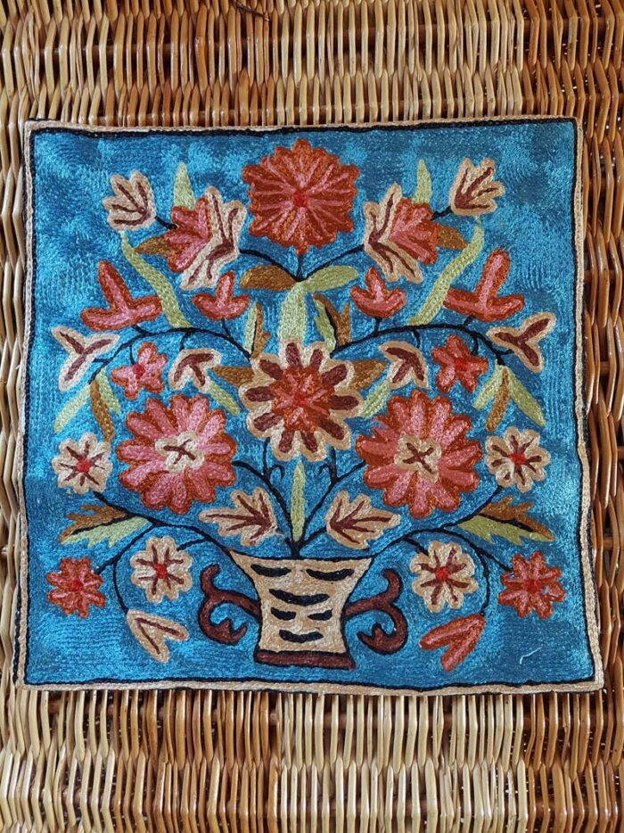 Aque Chainstitch Cushion Cover 12x12 (Pair)