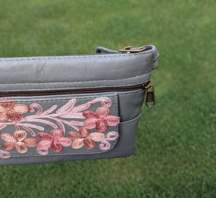 Grey Leather Bag - Image 3