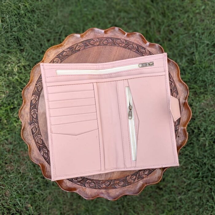 Light Pink Leather Bi-Fold Wallet - Image 2