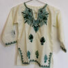 White Summer Cool Ari Work Kurta ( L 20, Chest 13 Inch)