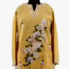 Light Yellow Floral Aari Work Summer Cool Kurti