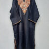 Black Pure Raffal Pheran With Tilla Embroidery