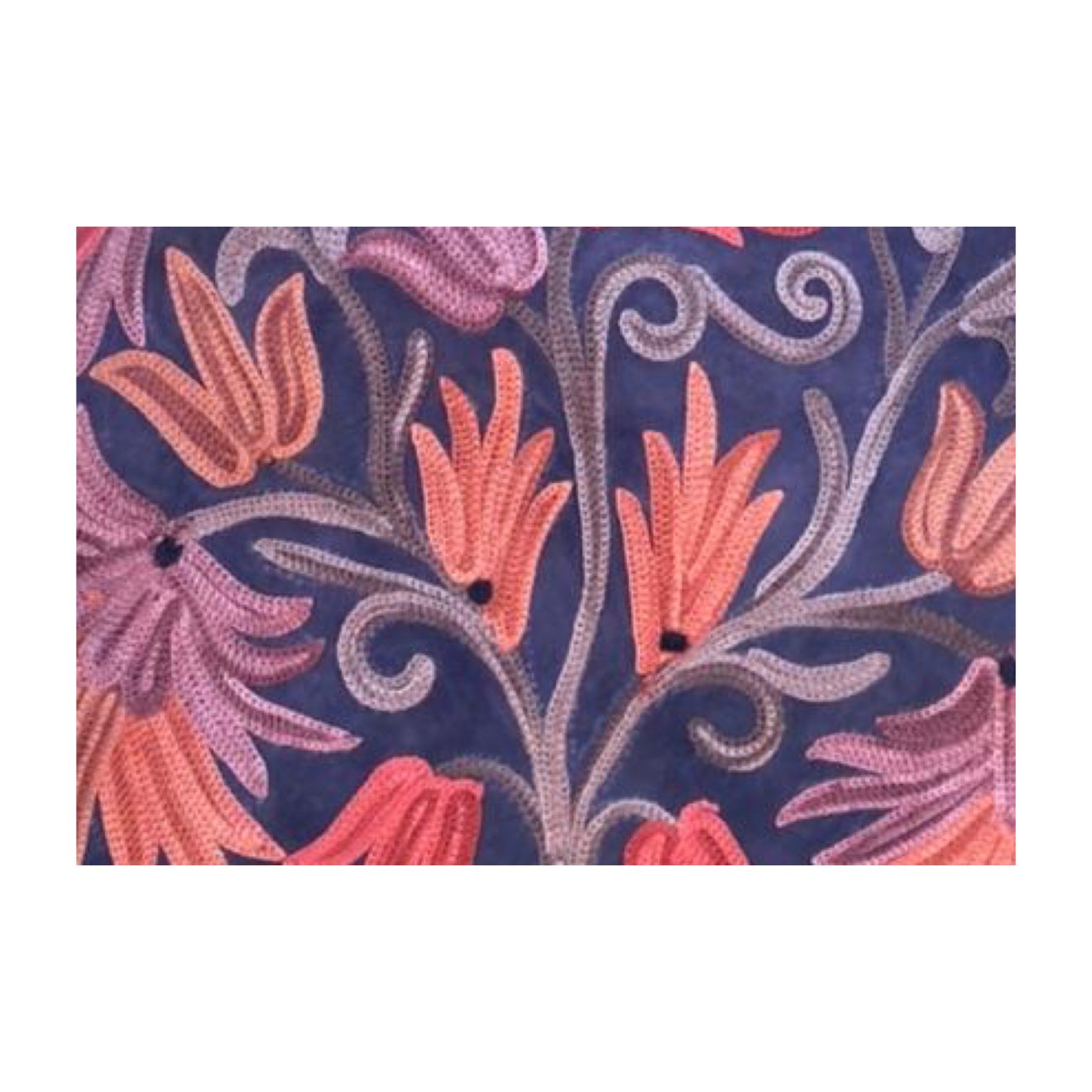 Suede Handbag Cum Sling With Crewel Embroidery - Image 3