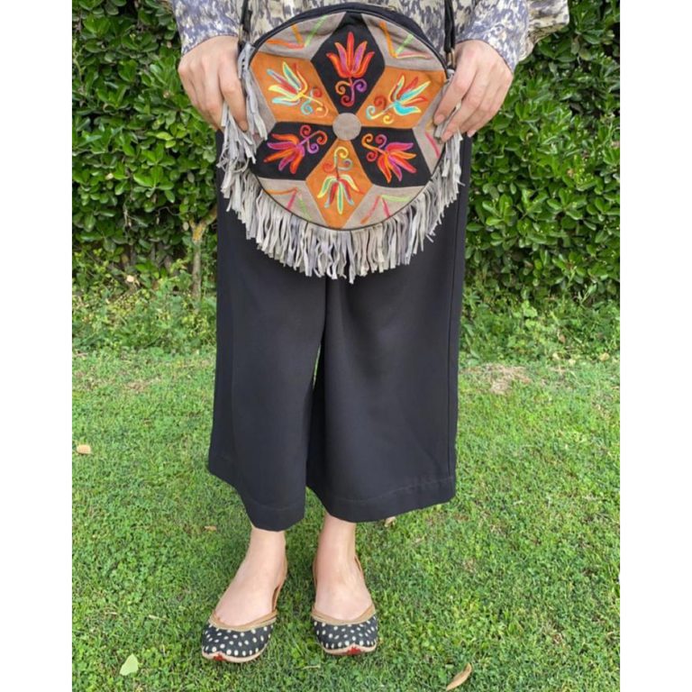Circular Cross Body Sling With Fringes - Image 2