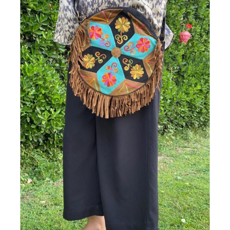 Circular Cross Body Sling With Fringes - Image 2