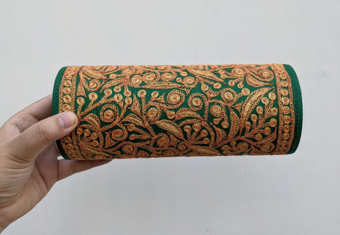 Green Clutch With Golden Tilla - Image 2