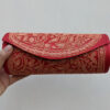 Dark Red Clutch With Golden Tilla
