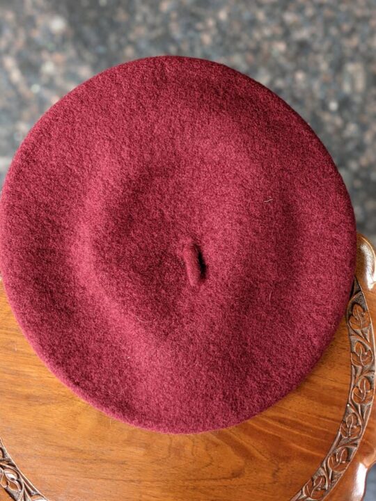 Red Kashmiri Woman Beret Hat