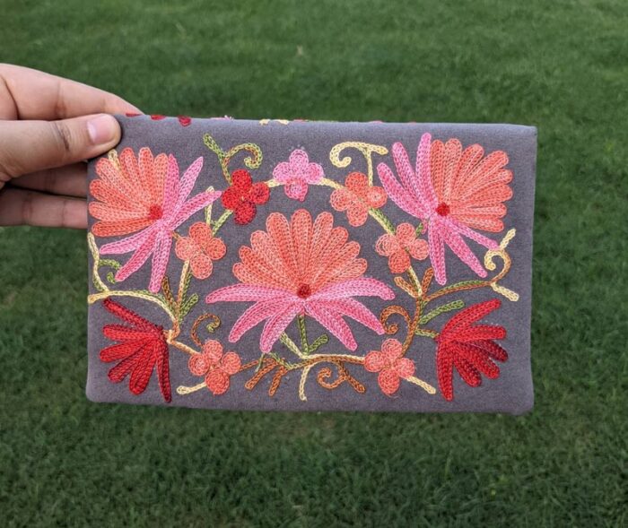 Grey Floral Purse - Image 3