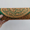 Green Clutch With Golden Tilla