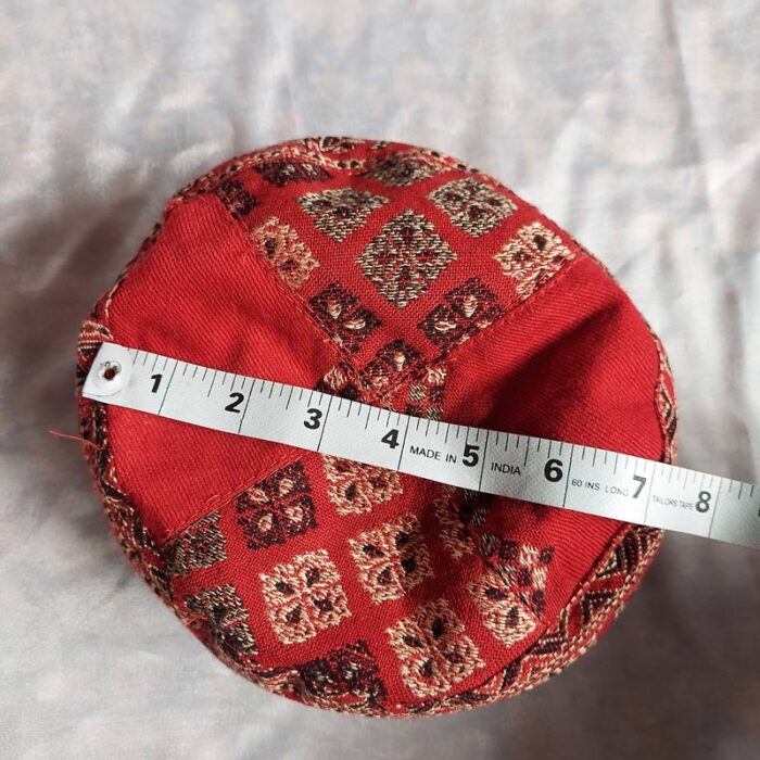 Red Kashmiri Kani Design Cap - Image 4