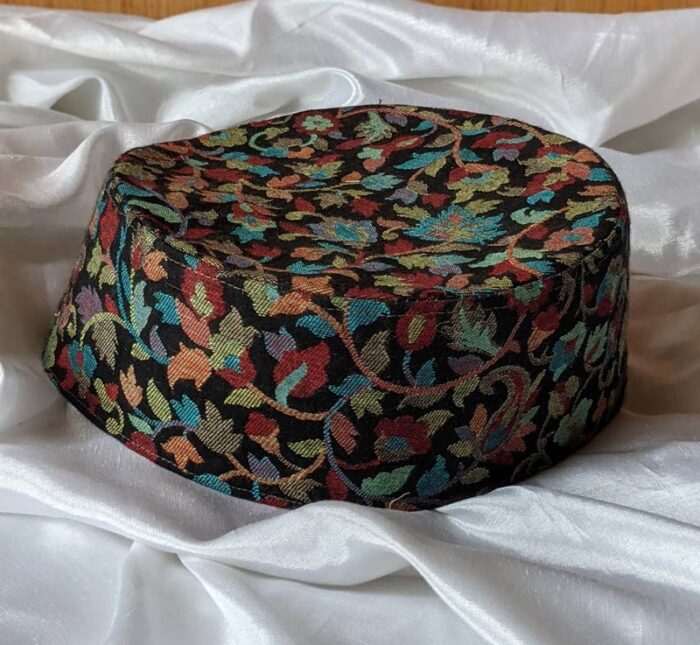 Black Kashmiri Kani Design Cap