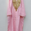 Light Pink Pure Raffal Pheran With Tilla Embroidery