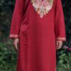 Maroon Summer Cool Kashmiri Aari Work Kurta