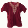 Kids Maroon Velvet Pheran with Bronze Tilla Work (Length 20 inch)