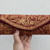 Maroon Clutch With Golden Tilla