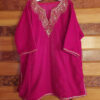 Kids Pink Velvet Pheran with Tilla Work (Length 21.5)