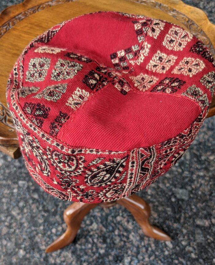 Red Kashmiri Kani Design Cap - Image 3