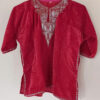 Kids Red Velvet Pheran with Tilla Work