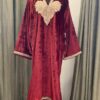 Ruby Red Velvet Pheran With Kashmiri Hand Tilla Work