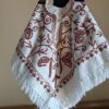 White Kids Aari Embroidery Poncho