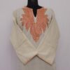 White Pure Raffal Pheran With Tilla Embroidery