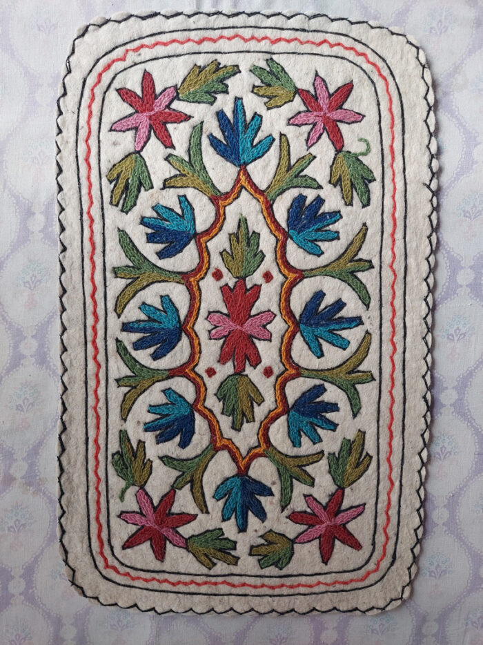 3x2 Floral Handmade Aari Embroidered Namda