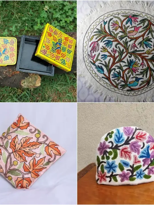 Ghar Wandi Gift Hamper for Home | Handmade Namda, Cushion Covers, Coaster Set, and Tea Cozy