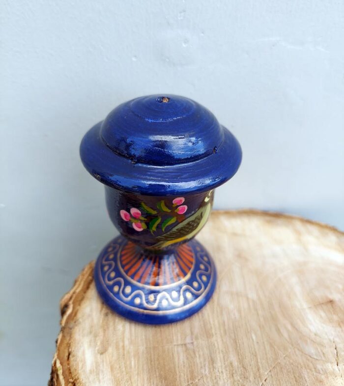 Handmade Blue Paper Mache Incense Holder - Image 2