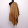 Beige Polywool Stole With Hand Sozni Work