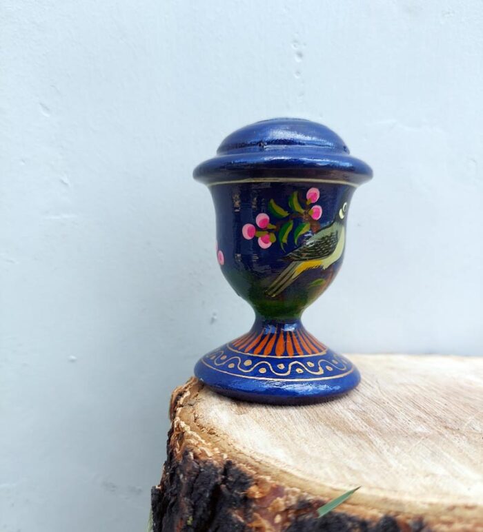 Handmade Blue Paper Mache Incense Holder