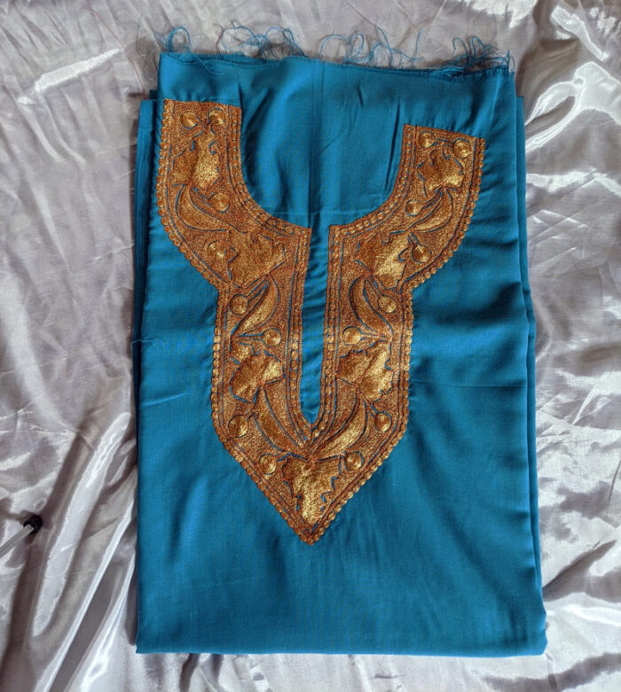 Blue Summer Cool Suit with Fine Tilla Embroidery