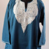 Blue Sapphire Pure Raffal Pheran With Tilla Embroidery