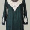 Dark Green Makhmal Tilla Kurta With Tilla Embroidery
