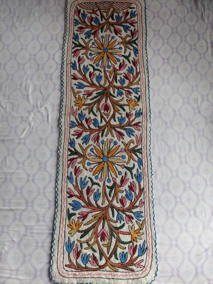 6x2 Floral Handmade Aari Embroidered Runner Namda