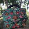 Green Basket Bag With Aari Embroidery