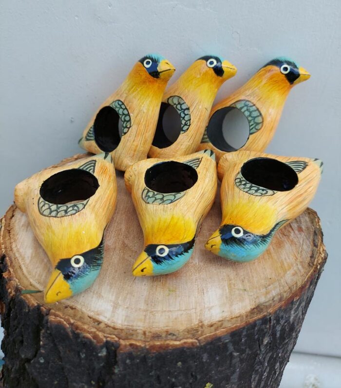 Handmade Paper Mache Napkin Rings (Set of 6 )