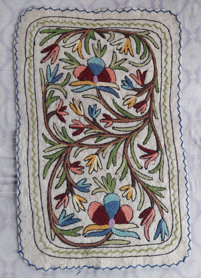 3x2 Phulai Handmade Aari Embroidered Namda