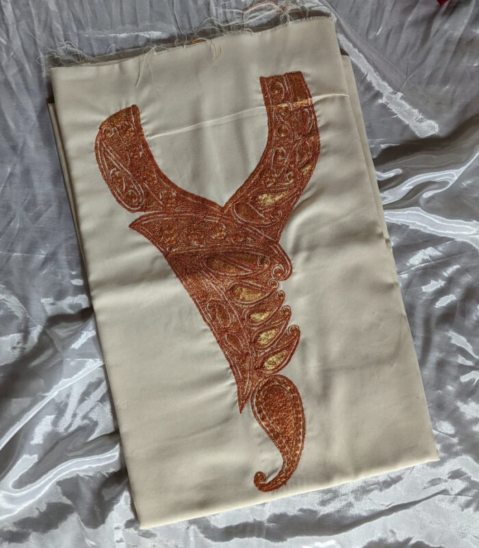 White Summer Cool Suit with Fine Tilla Embroidery