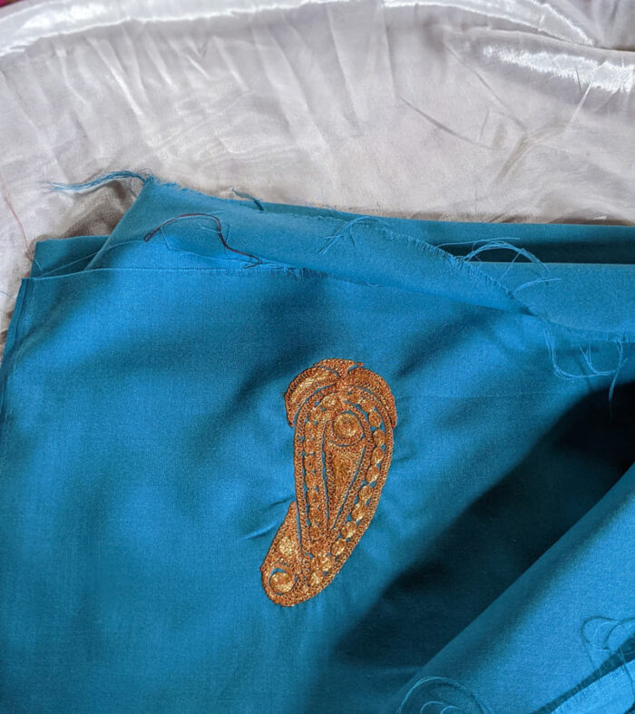 Blue Summer Cool Suit with Fine Tilla Embroidery - Image 2